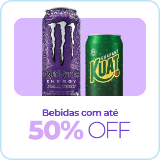 Bebidas com at&eacute; 50% OFF