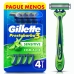 Kit Aparelho De Barbear Descartavel Gillette Prestobarba 3 Sens 4 Unidades